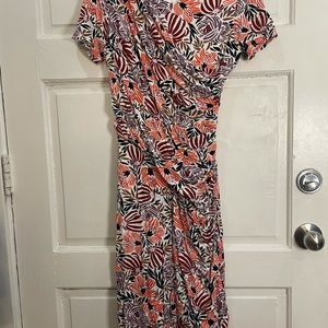 Hugo Boss Dress Erykah Floral Jersey Ruched Dress